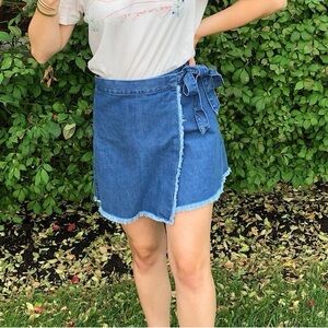Madewell Denim Wrap Mini Skirt